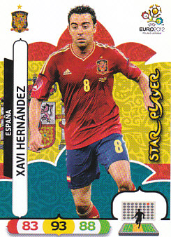 Xavi Hernandez Spain Panini UEFA EURO 2012 Star Player #65